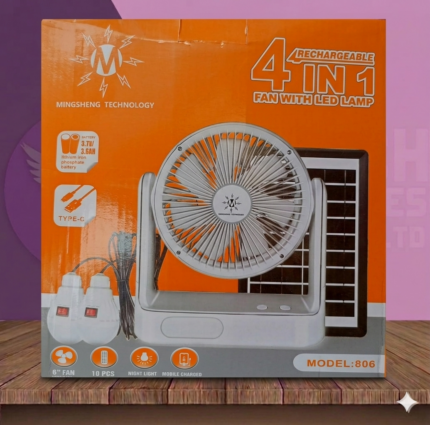 RECHARGABLE 4 IN 1 FAN WITH LAMP